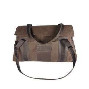 Mandarina duck Unisex Brown Canvas Double Handle Travel Carryall Tote Duffle Bag
